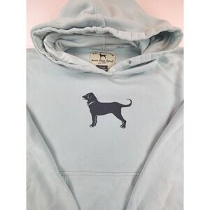 The Black Dog Hoodie Mens XL Light Blue Fleece Lined Embroidered Logo Pullover